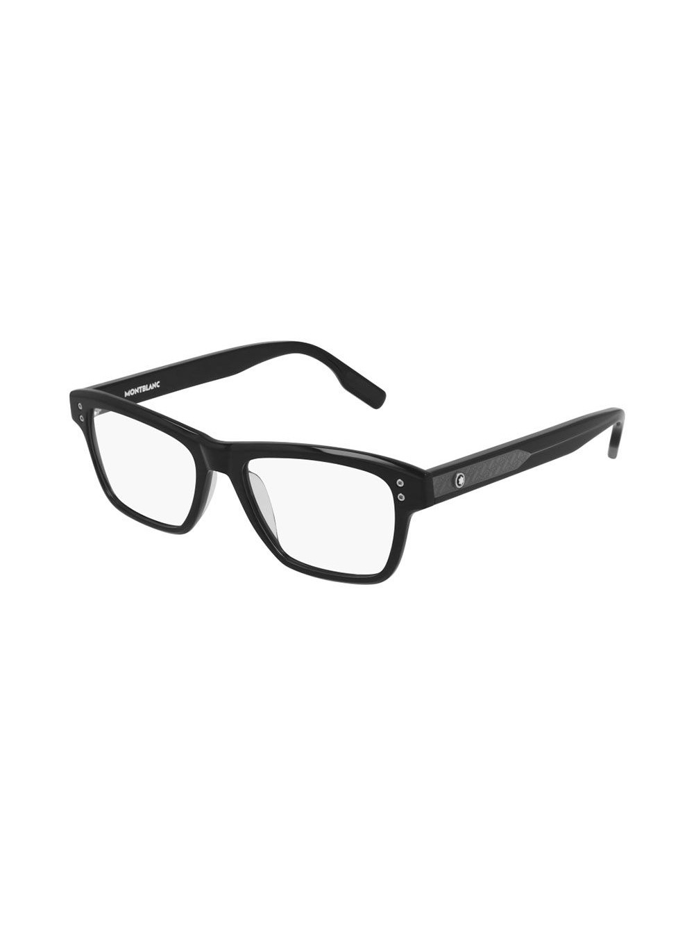 Montblanc MB01250 Men’s Rectangle Optical Frames Shiny Black Acetate